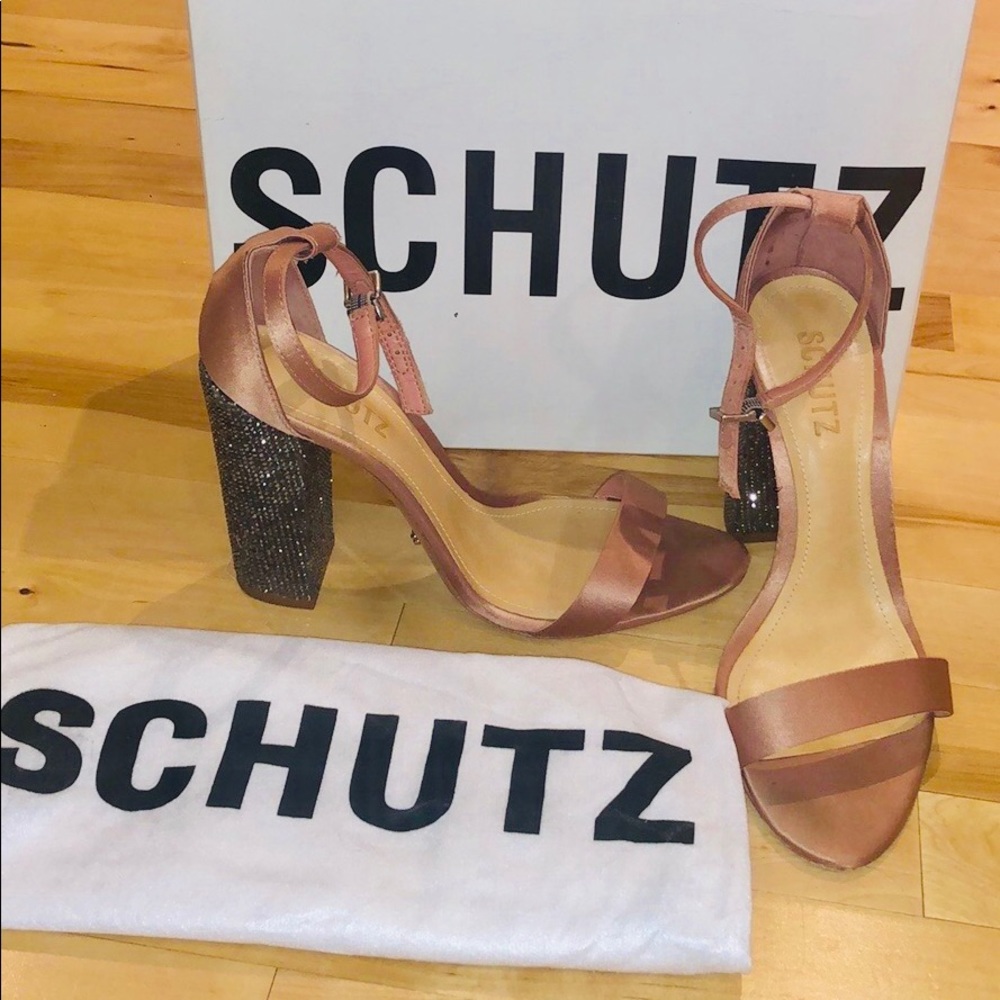 Schutz blush crystal heels